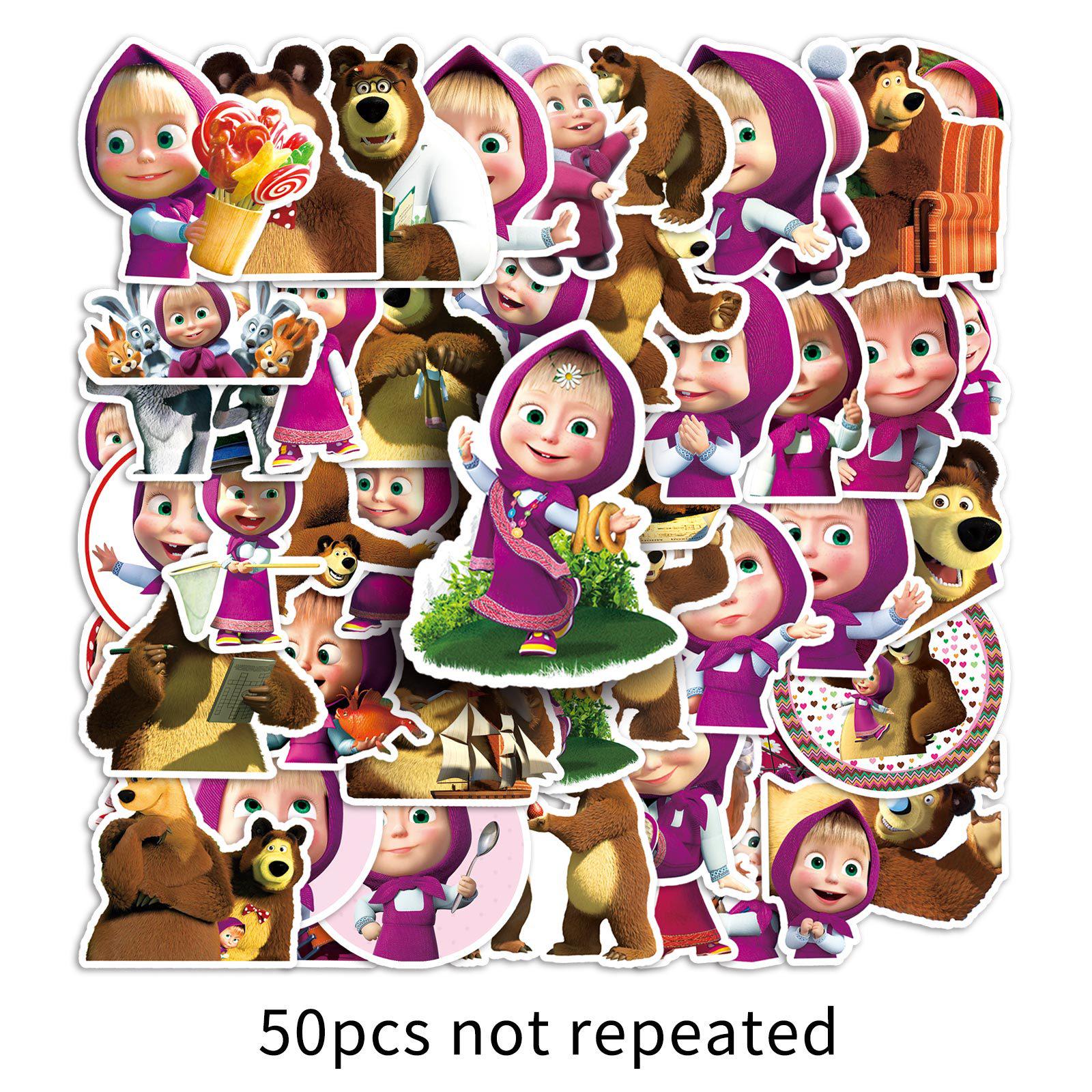 Masha and the Bear Graffiti Stickers: 50 Sheets of Creative Cartoon Notebook and Planner Decorations