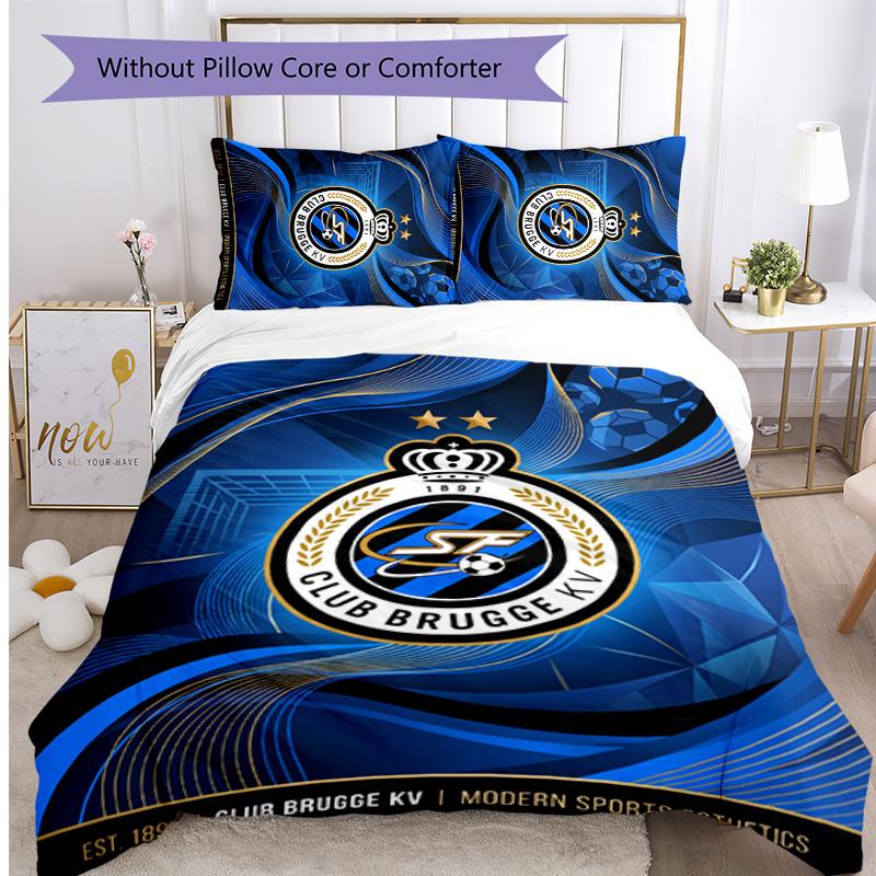 Club Brugge FC Printed 3PCS Bedding Set Breathable Duvet Cover with Pillowcases Decorative Bed Linen for Bedroom Home