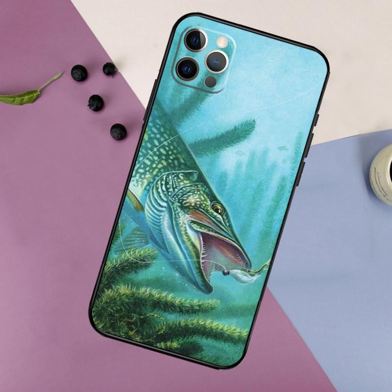 Fish Fishing Phone Case For iPhone 17 16 15 14 11 12 13 Pro Max Plus 12 13 mini 16e 17 Air Bumper Cover