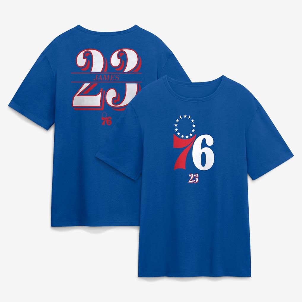 Heißer Verkauf 76ers Nr. 23 JAMES Grafikdruck T-Shirt Herren Damen Streetwear Y2K Harajuku Rundhals Baumwolle Weiches Oberteil Locker Freizeit Oversized Sommer Neues T-Shirt