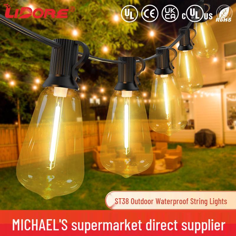 

Outdoor ST38 String Lights - E12 Bulbs for Christmas, Halloween, and Decorative Atmosphere 110V US Plug UL/CUL Certified