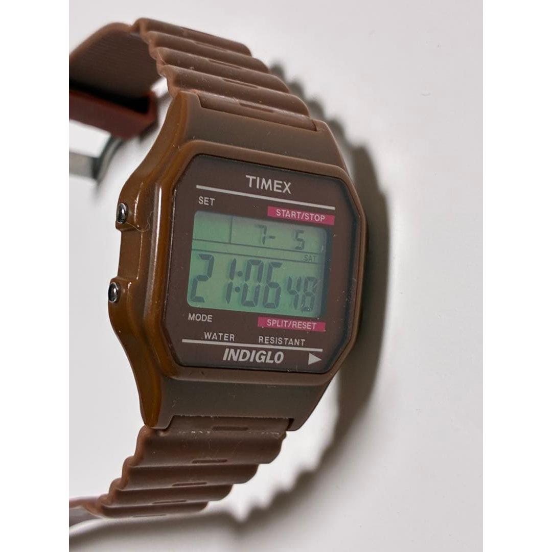 Used TIMEX 80 classic digital watch brown INDIGLO