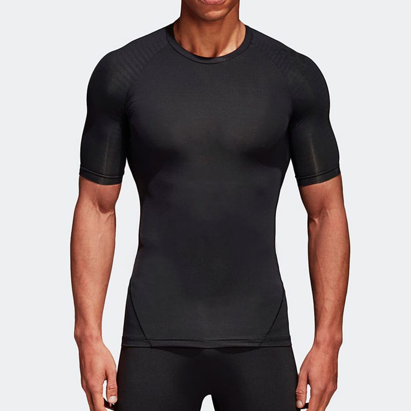 adidas T Shirts Men's Black Crew Neck Moderate Straight Fit CF7171