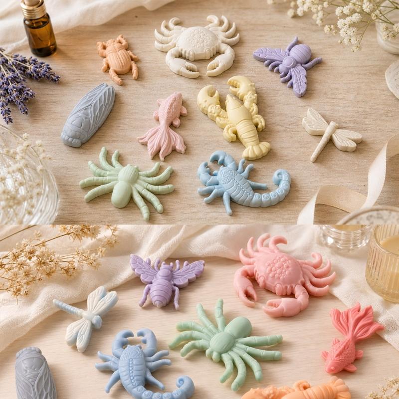 Translucent Silicone Craft Mold for Resin Casting, Easy Release Insect and Sea Animal Designs for Decorative DIY Making
