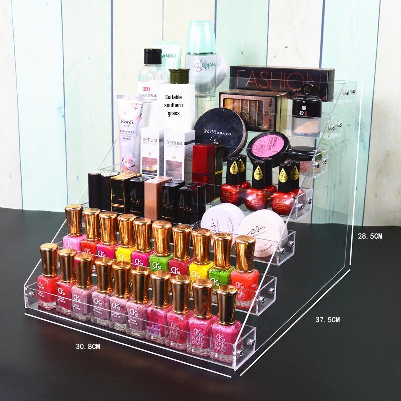 Acrylic Multilayer Nail Polish Display Stand - Transparent Cosmetic Organizer