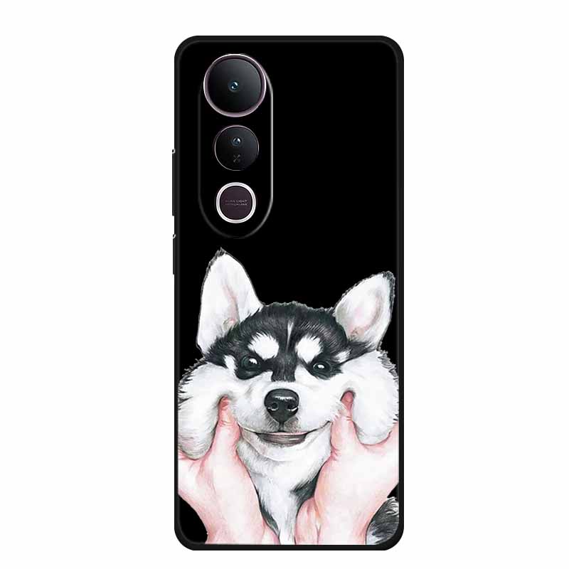 For Vivo V50 Lite Phone Case V 50 lite Coque Cute Cartoon Black Silicone Soft Back Cover For Vivo V50 Lite 5G 4G Case V50lite