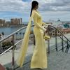 2026 Fall Womens Elegant Solid Long Sleeve Dress With Sash Pleated Bodycon