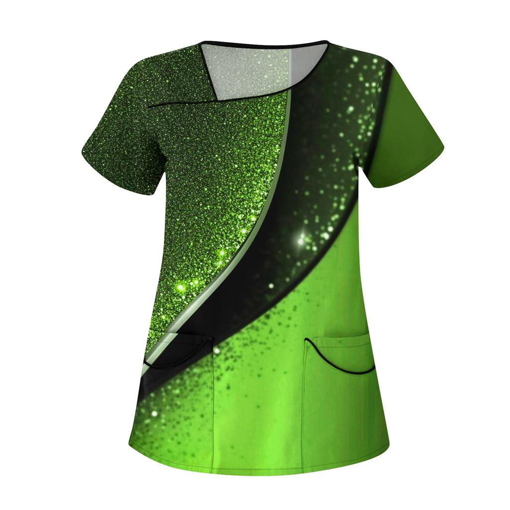 Damenmode Blumendruck Kurzarm Overalls mit Taschen Tops Kleidung