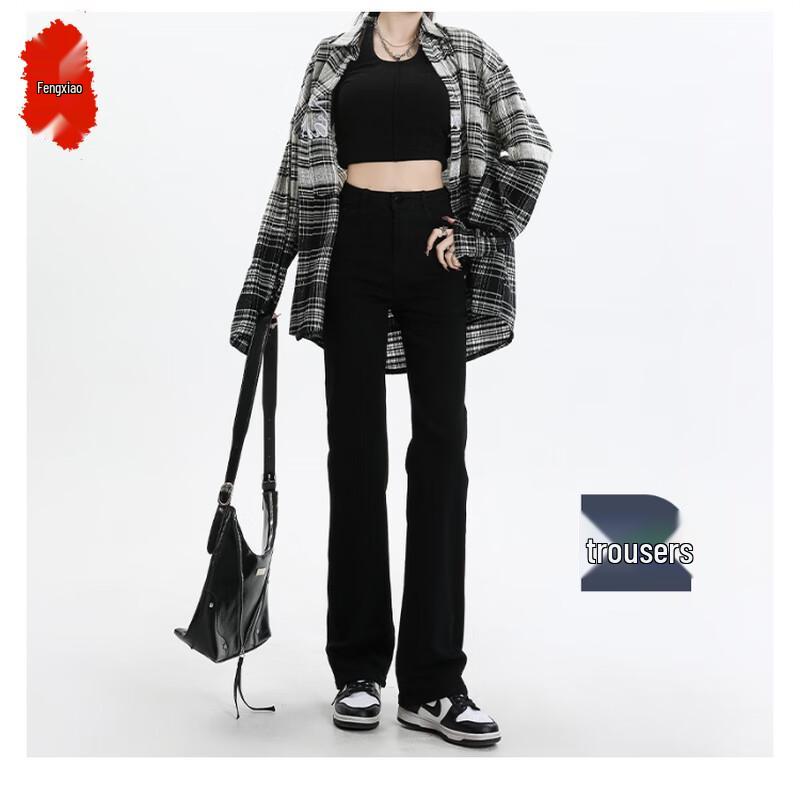 

Women s Retro High-Waist Straight-Leg Denim Jeans M