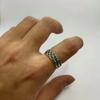 Handmade Minimalist Vintage Adjustable Ring Men Women Sterling Geometric Design Unisex Fashion Band