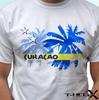 Curaçao vlag palmboom - wit kinder jongens T-shirt top tee - korte mouw kids & baby maten