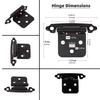 10Pcs Decobasics 1/2" Overlay Matte Black Cabinet Hinges, Self Closing Bath & Kitchen Cabinet Hinges Black Flush Mount w/Door Bu