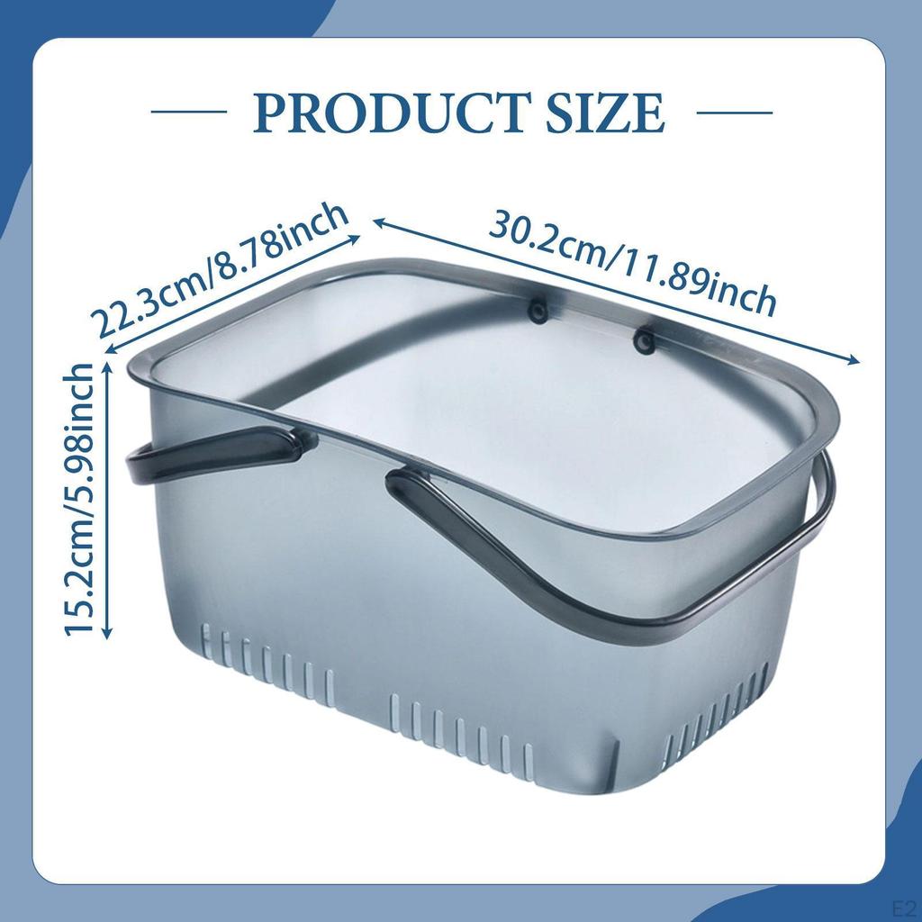 Shower Basket Bathroom Organizer Portable with Drainage Holes Tote Storage for Camp
