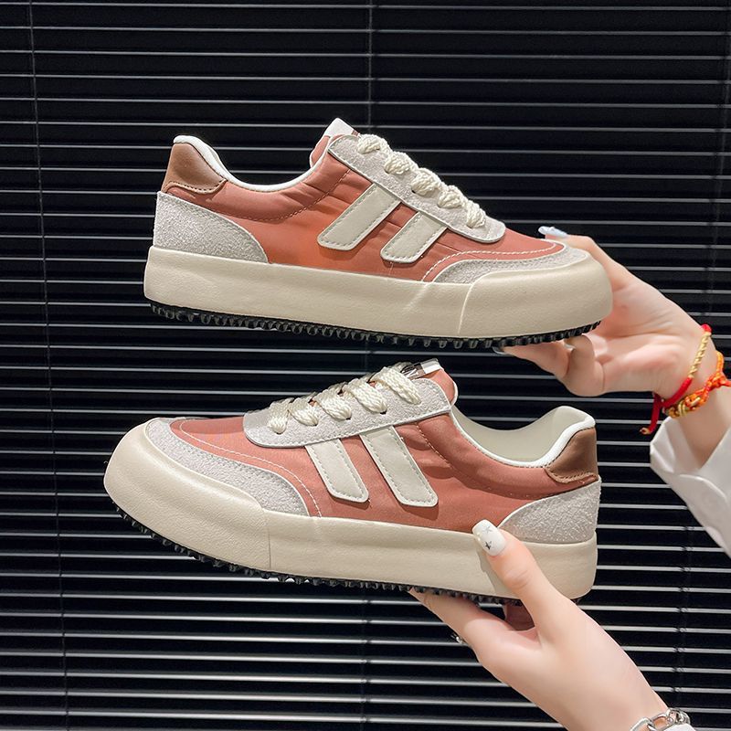 Retro board shoes women's spring and autumn Korean version of student versatility casual thick-soled white shoes flat sports training shoes