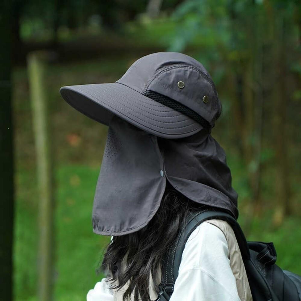 Large Brimmed Sun Hat Full Face Coverage Wide Brim Hat Casual Neck Flap Cap Men Women