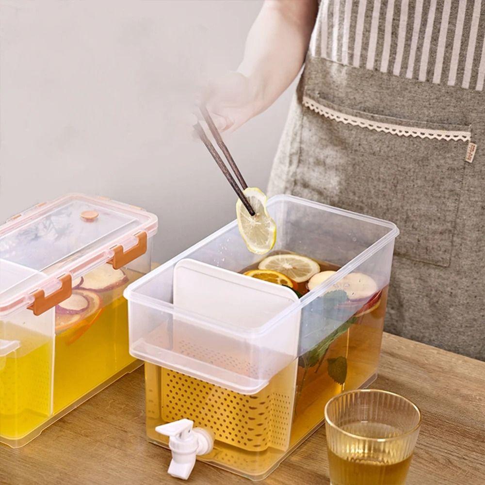 3.5/6L Konvice na studenou vodu s kohoutkem Průhledná džusová nádoba Nová lednicová konvice na studenou vodu Léto