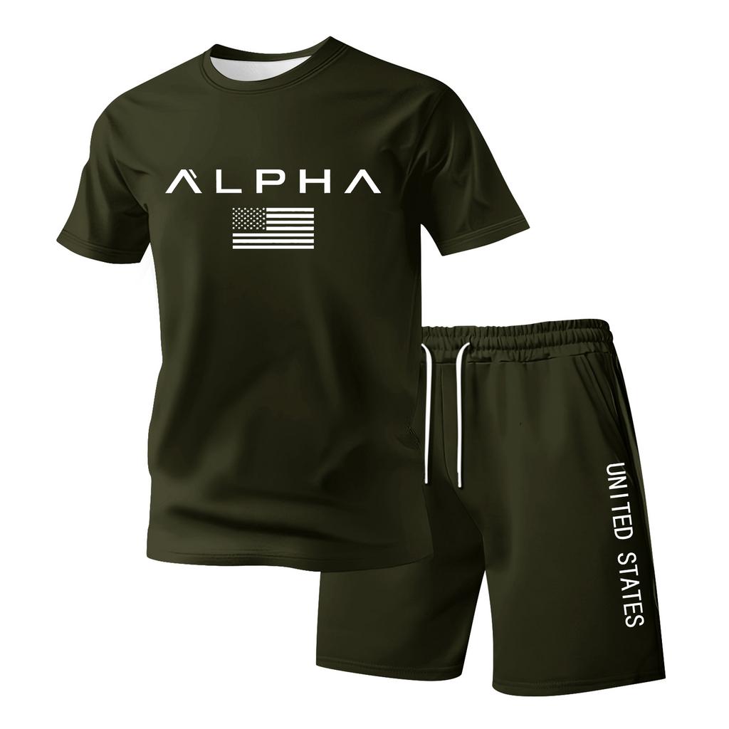 Men's Loose Fit Short Sleeve T Shirt and Shorts Set Casual Summer Outfit Printed Design Lightweight Breathable Fabric Suitable for Daily Wear