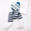 1Set Dollhouse Mini Christmas Hats Scarves Fashion Knitted Hat Cap With Hairball Dollhouse Christmas Decoration Doll Accessories