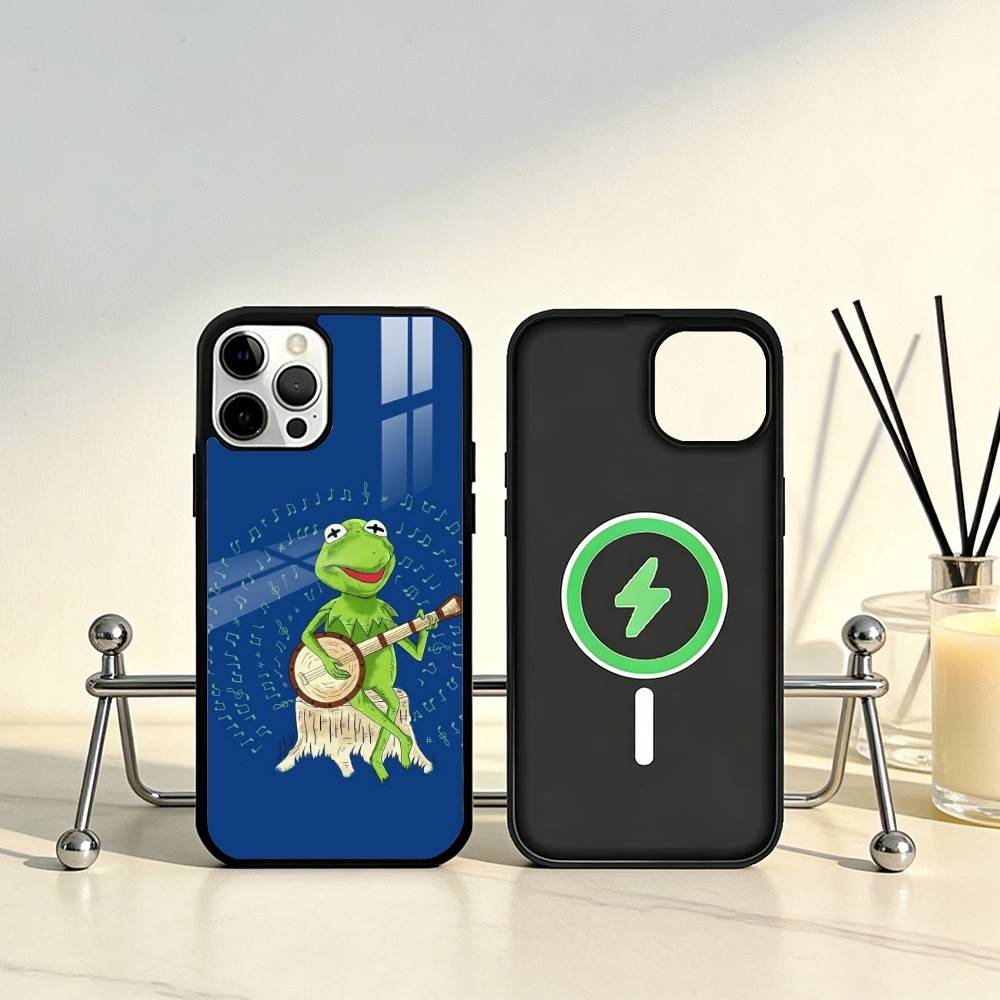 K-Kermit-t the frog Cute Phone Case For iPhone17,16,15,14,13,12,11 Plus,Pro Max Magnetic For Magsafe Wireless Charging