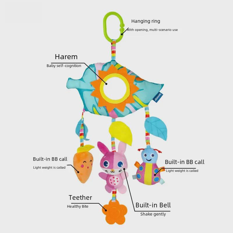 Aipinqi Rainbow Hanging Plush Car Toy and Baby Crib Rattle