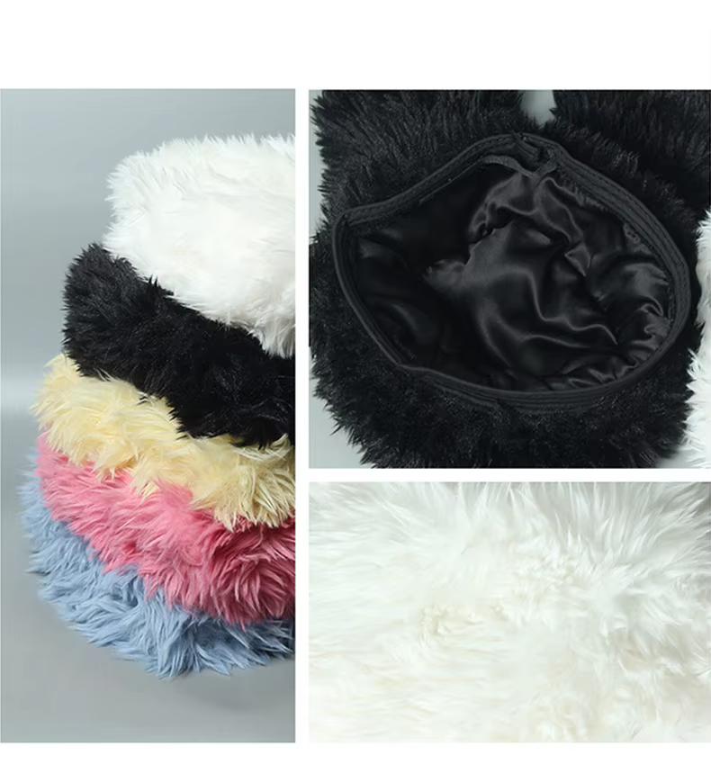 Y2K Rabbit Ears Plush Hats Cute Girls Winter Beanie Pullover Cap Women Lolita Thickened Warm Funny Party Pography Fleece Hats