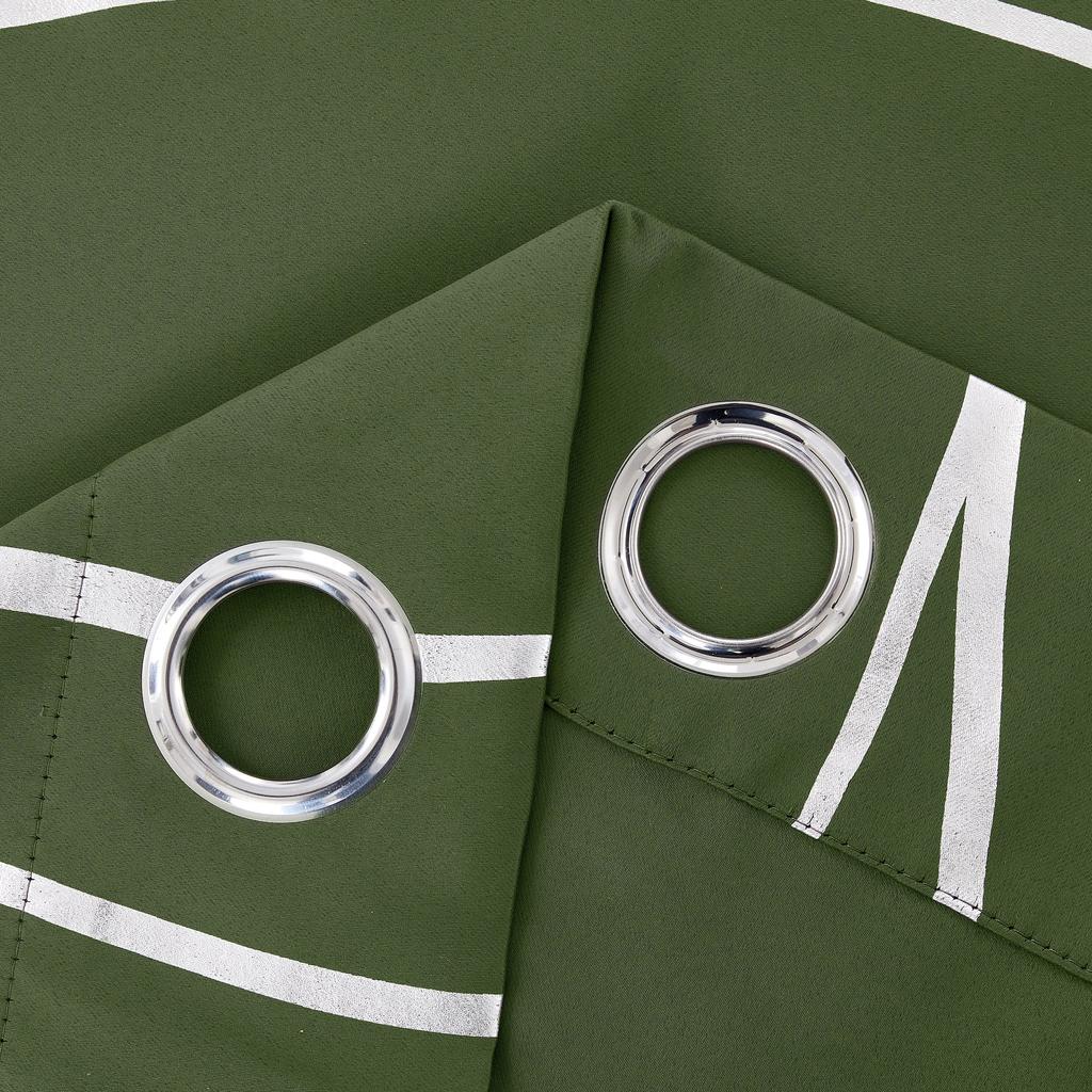 Σετ 2 Συσκοτιστικών Κουρτινών Με Κρίκους Θερμομονωτικών Σκίασης Δωματίου Με Εκτύπωση Φύλλου Κυματισμού Για Υπνοδωμάτιο