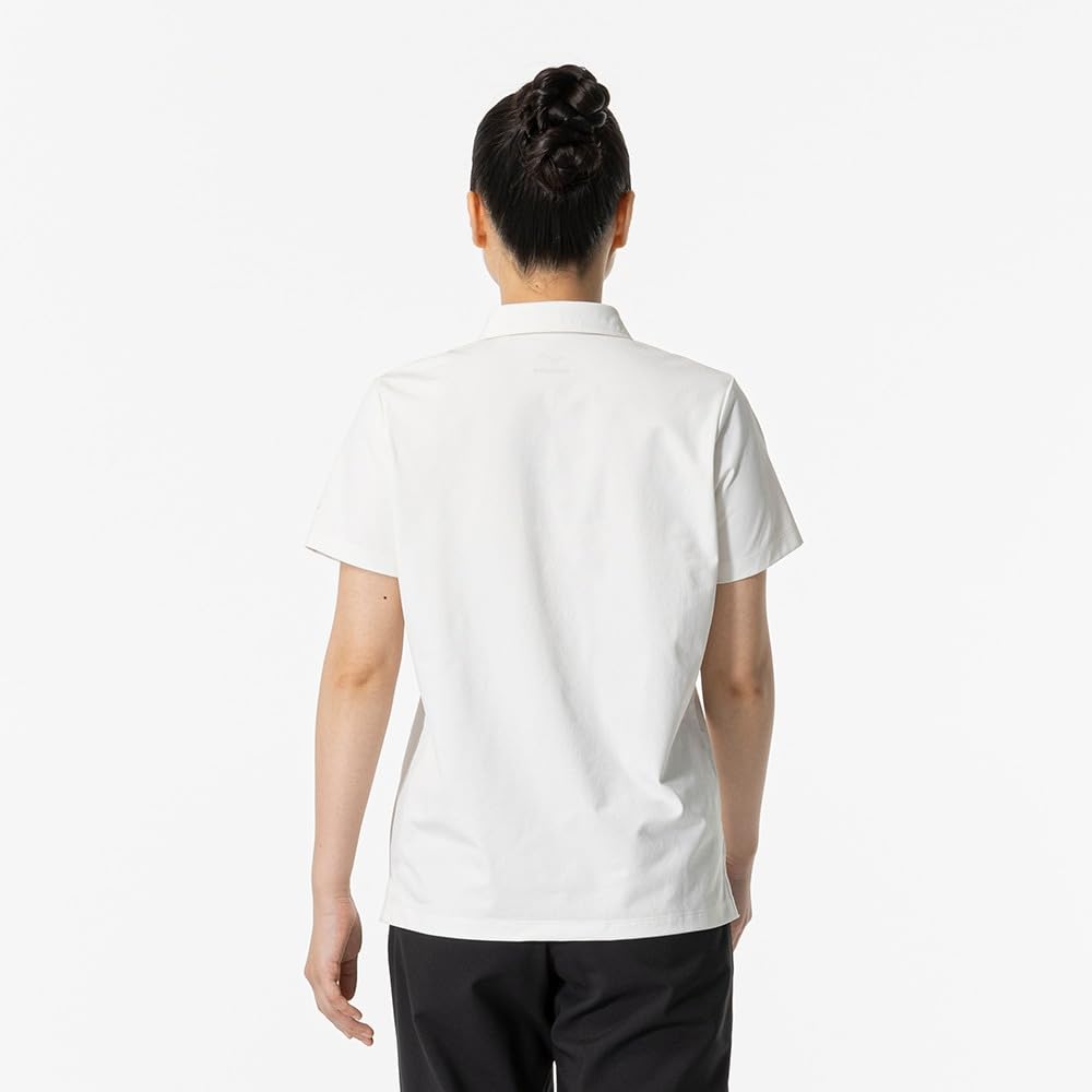 Mizuno Soft Dry Polo Snow Short Women's Shirt, White, 32MAB303, Sleeve, Comfortable, Moisture-Wicking, Quick-Drying, UPF50+
