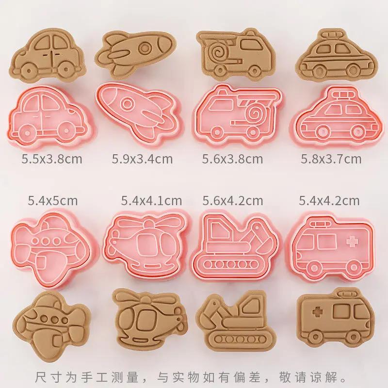 8pcs Set Cartoon Cookie Molds Animal Cookie Cutters DIY Cake Printing Stencils Biscuit Press Stamp Embosser Figure Baking Tools
