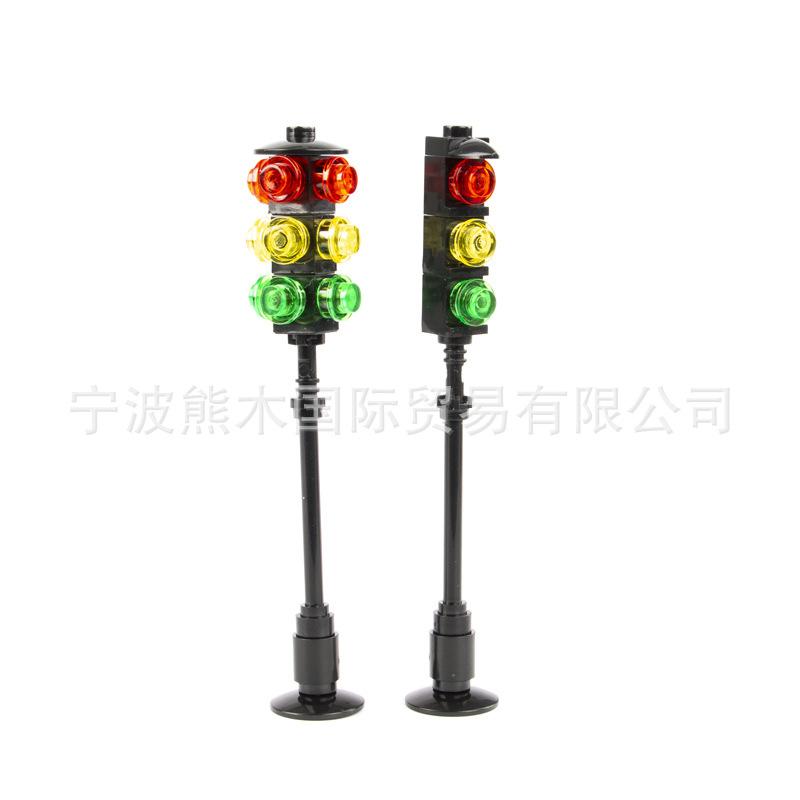 Sokak Sahnesi Trafik Işıkları Cadılar Bayramı Mini Figürleri Küçük Parçacıklar Yapı Bloğu Aksesuarları Sokak Lambası Oyuncakları