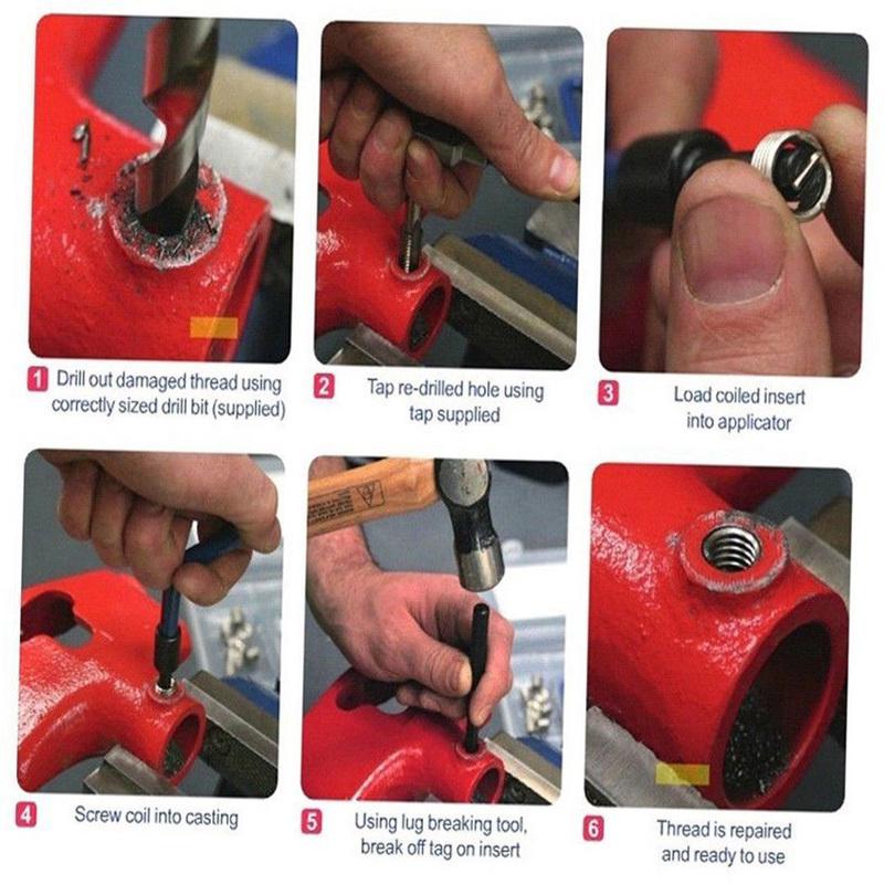 30ks Metrická sada vložek pro opravu závitu M3 M4 M7 M9 M11 Helicoil Auto Pro Coil Tool Nerezová ocel 304 Taška na nářadí pro opravu automobilů