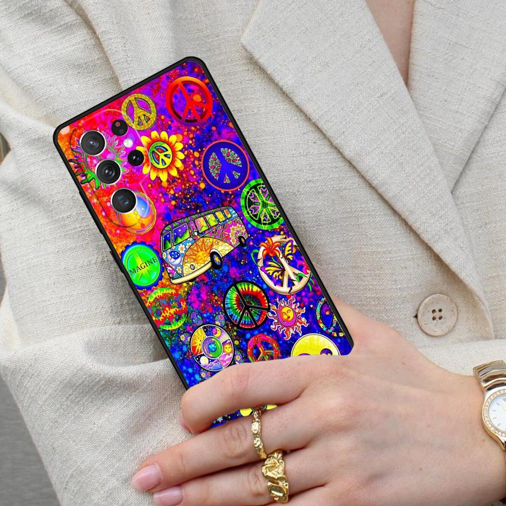 Hippie Daisy Tie-dye Flower Peace Cell Phone Case for Samsung Galaxy S26 Ultra S25 S24 S23 S22 S21 S20 Note10 Cover