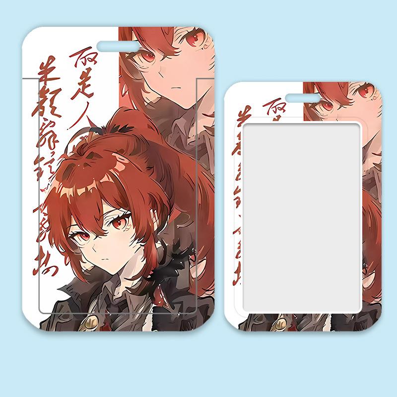 Game Genshin Impact Card Sleeve Business Retractable GanYu Credit Card Holders Bank ID Cover Cases Holders Bus Card Organizer