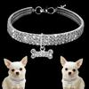 Süßer Haustierhund Bling Strass Choker Halsbänder Ausgefallene Hundehalskette