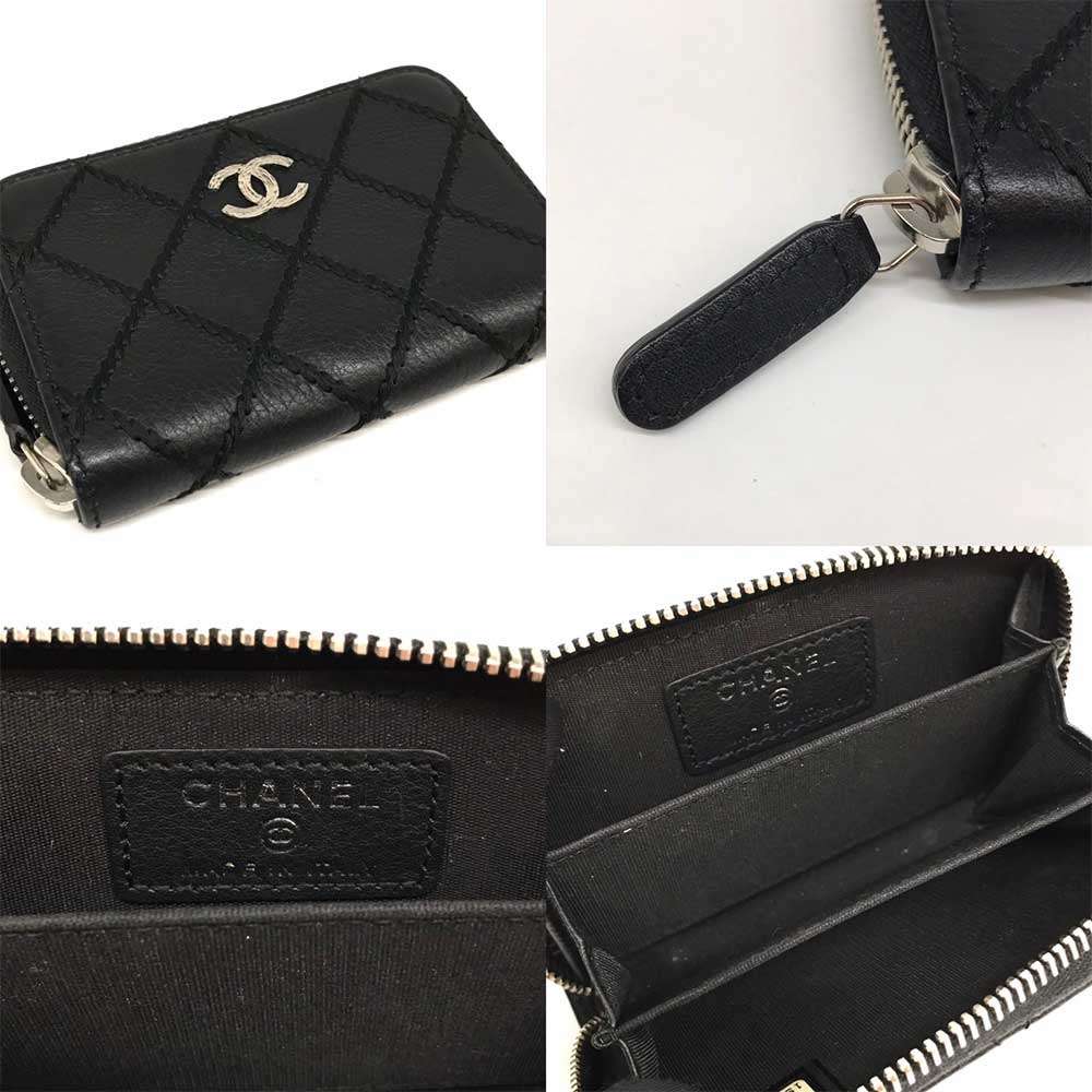 Used CHANEL Wild stitchCoin case leather Women