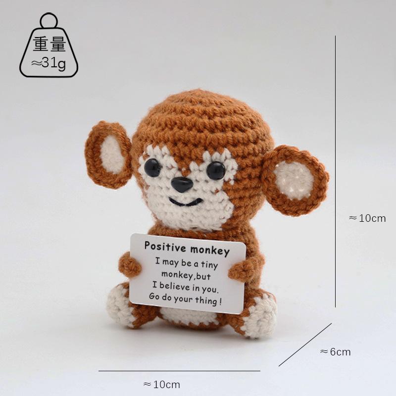 Crochet Ornament Crochet Positive Animals Office Desk Accessorie Crochet Figurine Kindergarten Birthday Children's Day Gift