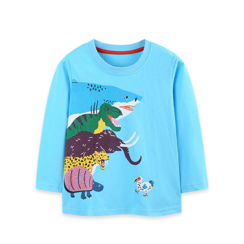 AostaBetty Autumn 2026 Boys' European-Style Knitted Cotton Long Sleeve T-shirt
