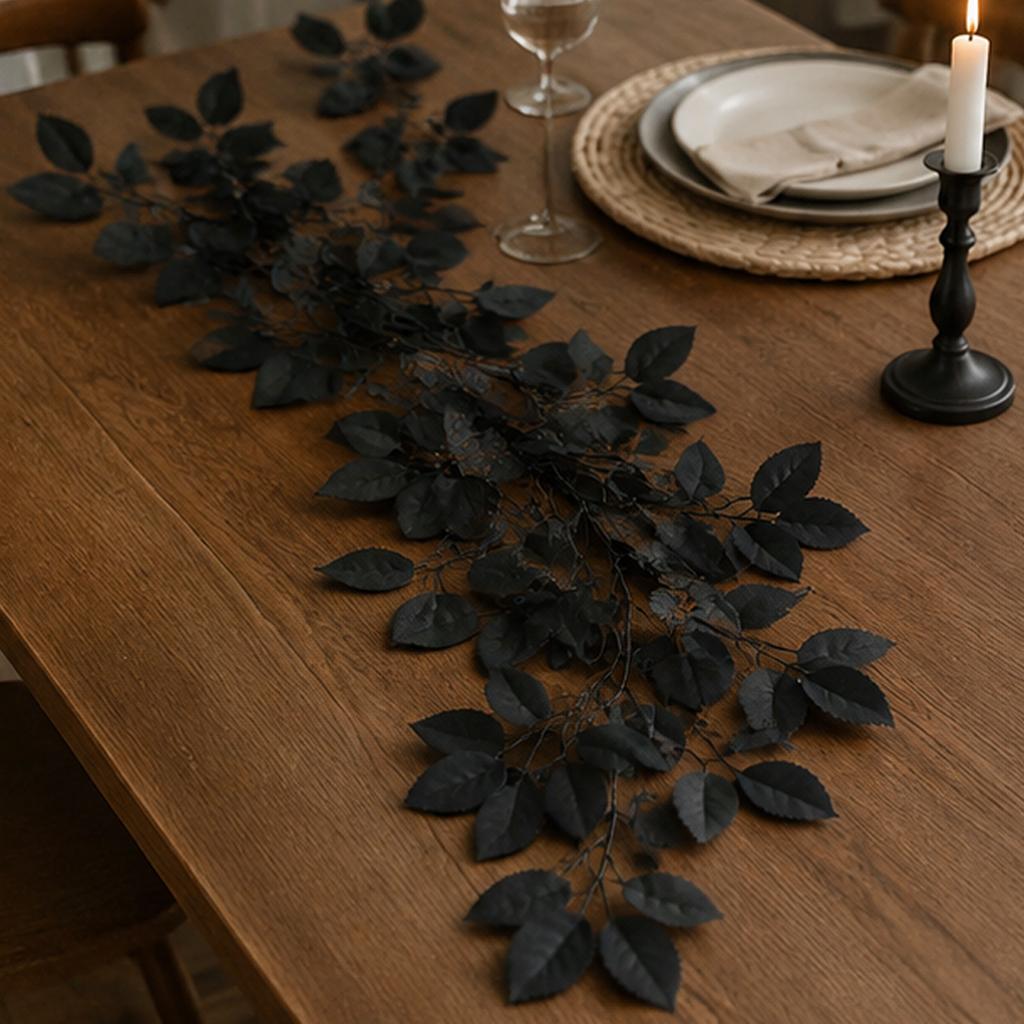 Artificial Rose Leaf Garland Realistic Faux Vine Hanging Decorative Plant for Indoor and Outdoor Halloween Event Decor