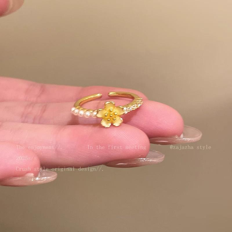 Koreanisches Zirkon-Liebesring-Set – luxuriöse, schlichte Statement-Ringe für einen vielseitigen Stil