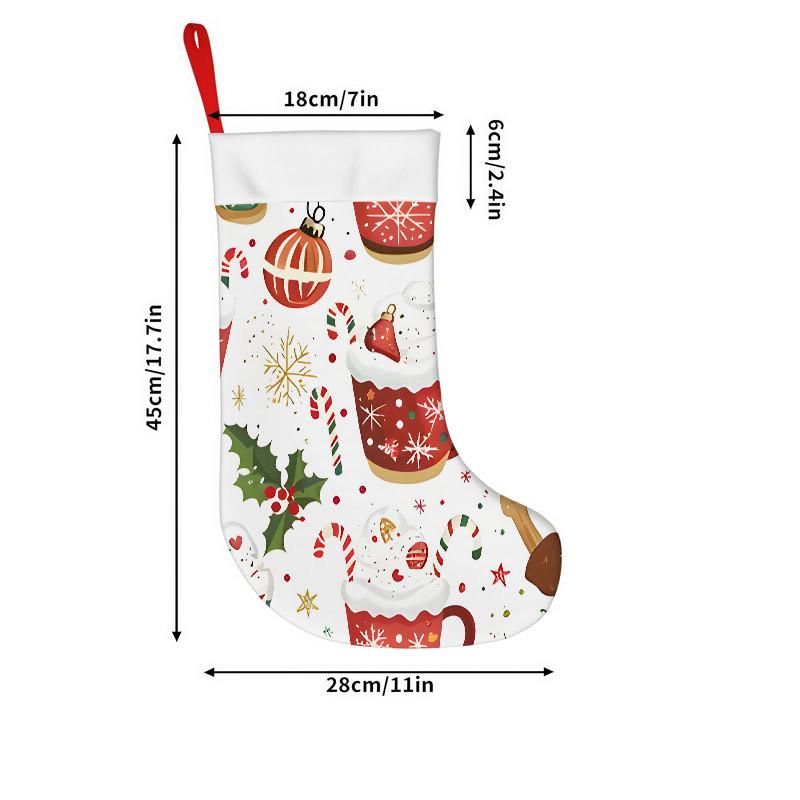 Christmas Decoration Fireplace Hanging stockingChristmas Stockings 1pc 45.72 Cm, Christmas Cupcake Red Printed