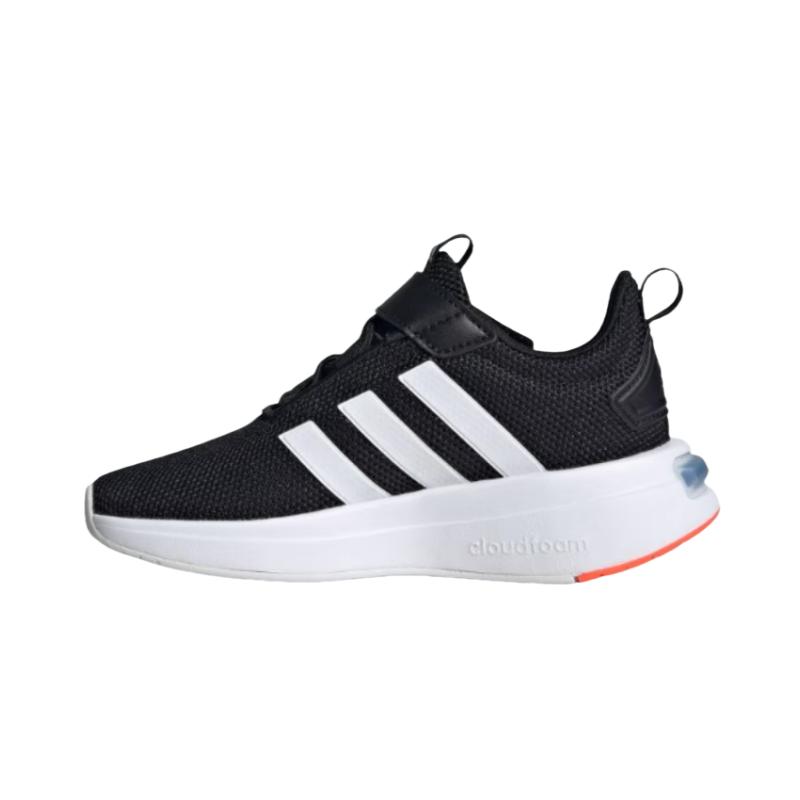 Adidas Racer Tr23 El K Comfortable Non-Slip Breathable Low-Top Casual Shoes Kids Sneakers Black White Fluorescent-Red ID0335