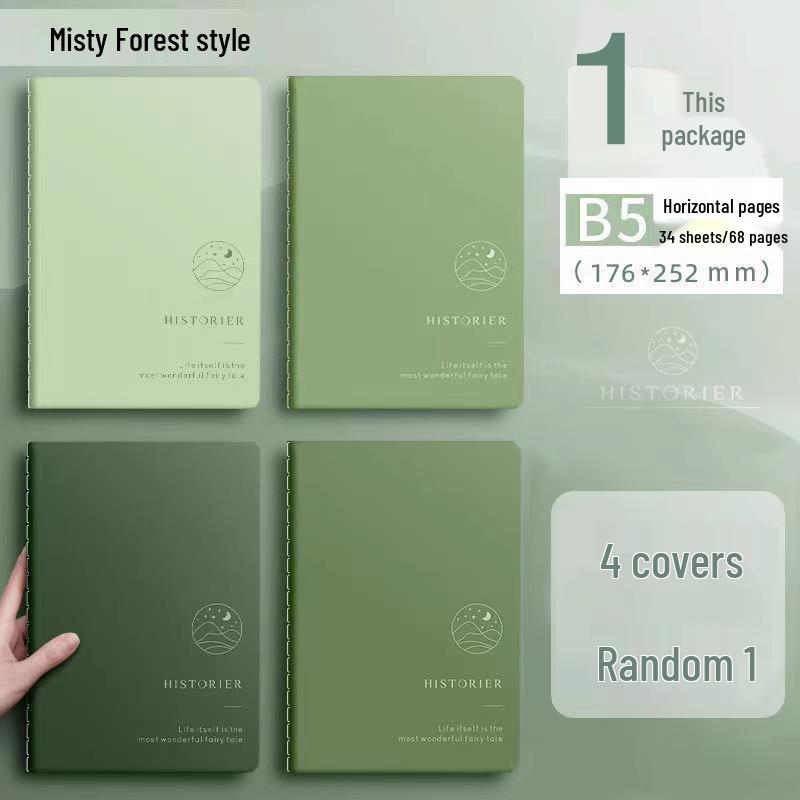 Minimalist Softcover Notebook - Large B5, Thickened Kraft Paper, Stitched A5 for College Students