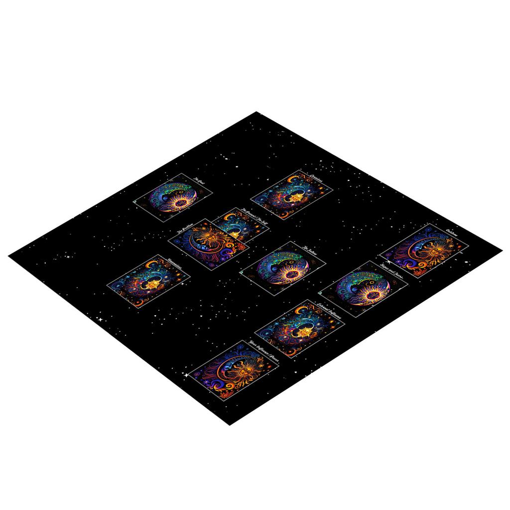 Quadratische Tischdecke Tarot-Altar-Tuch Brettspiel-Unterlage Astrologische Orakel-Unterlage Tischabdeckung Kartenmatte Divinations-Tischdecke