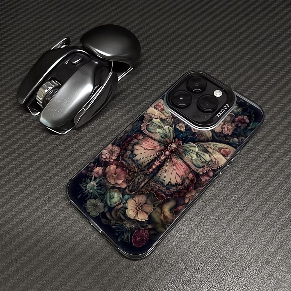 Vintage pink lily Pattern Phone Case For iPhone 17 Pro Max 16 15 Pro 14 13 Mini 12 11 XR XS 17Air Plus Hard Matte Cover