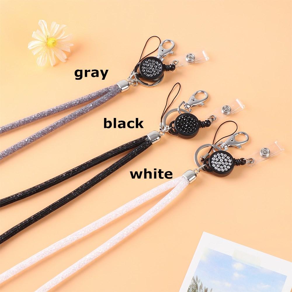 Ausziehbarer Ausweishalter Schlüsselanhänger Kartenhalter Bling Kristall Sicherheitsverschluss Ausweishalter ID-Karten Lanyard Nackenband