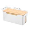 Practical Cable Box With Wood Top Wall Mounted Cable Management Container with Wood Lids for Safe Wire Keeping
