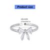 Elegant White Bowknot Rings Open Rings for Women and Girls Adjustable Zircon Jewelry Perfect for Parties and Dates