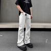American high street white jeans men's spring and autumn straight slim fit slightly versatile couple pants tide ins