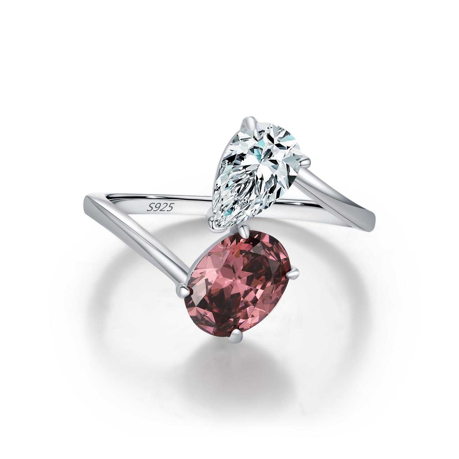 

MODIAN Роскошные модные сверкающие кольца для пальцев из серебра 925 пробы с овальными и каплей циркония для женщин, свадебные тонкие ювелирные изделия 5