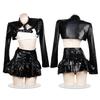 Little Devil Cosplay Sexy Extreme Temptation Shiny Leather Maid Clothes PU Leather Cute Moe Mini Skirt Lingerie Halloween Christmas Crossdressing
