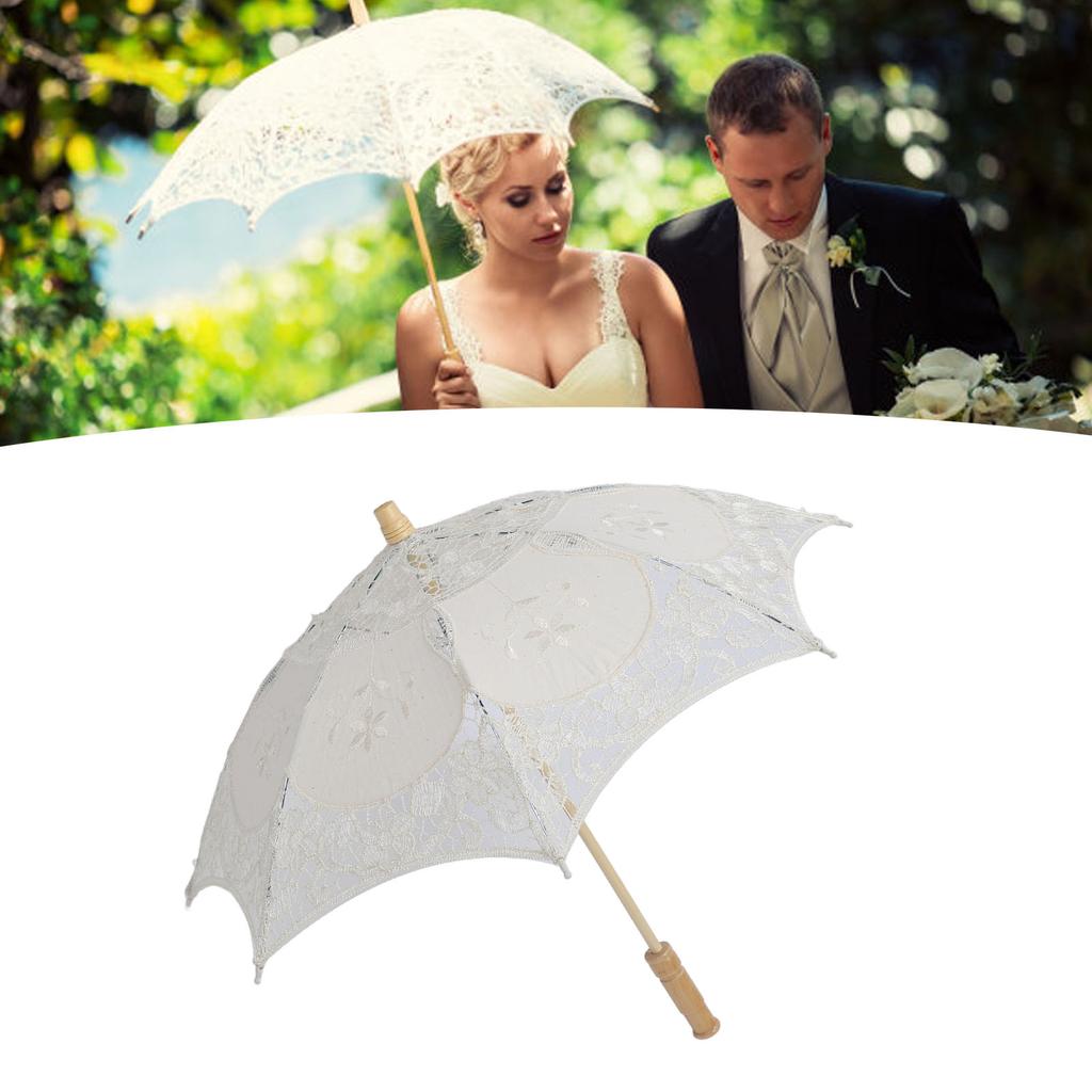 Krajková sluneční clona Svatba Nevěsta Krajková deštníková dekorace Vyšívaný květinový deštník pro fotografickou rekvizitu Párty